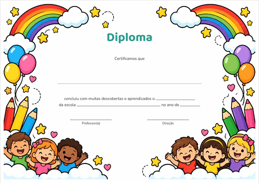 Diploma modelo arco-íris
